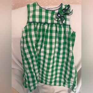 Bella bliss girls green gingham dress.  Size 5.